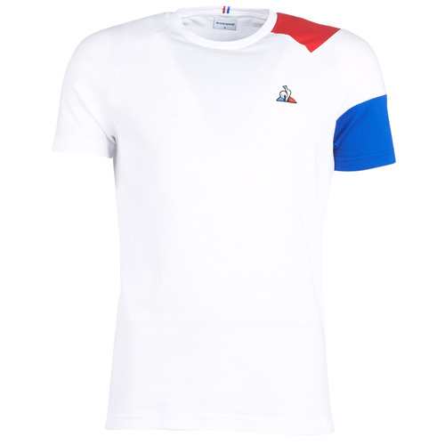 Textiel Heren T-shirts korte mouwen Le Coq Sportif ESS Tee SS N°10 M Wit / Rood / Blauw