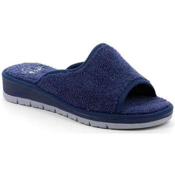 Schoenen Dames Leren slippers Grunland DSG-CI1317 Blauw