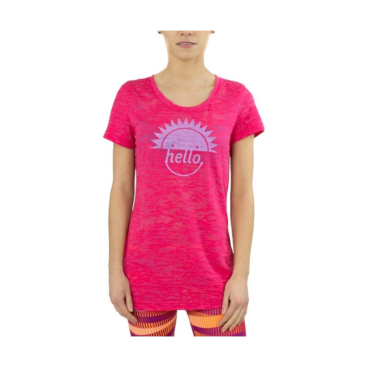 Textiel Dames T-shirts korte mouwen Reebok Sport RH Burnout Tshirt Roze