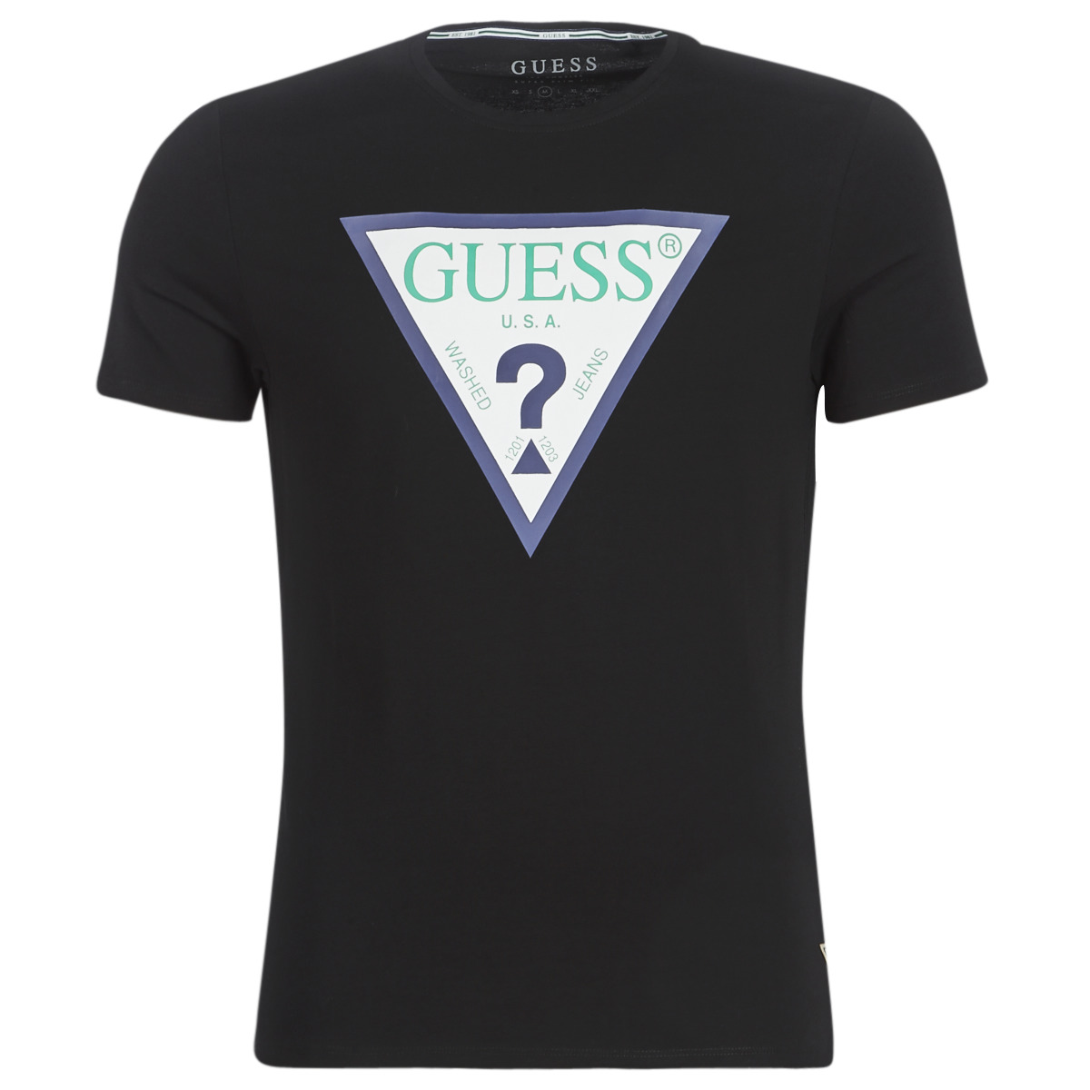 Textiel Heren T-shirts korte mouwen Guess GUESS CLUB Zwart