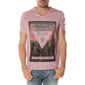 Textiel Heren T-shirts korte mouwen Deeluxe T-Shirt Homme Metropolis rose clair poudré Roze