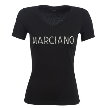 Textiel Dames T-shirts korte mouwen Marciano LOGO PATCH CRYSTAL Zwart