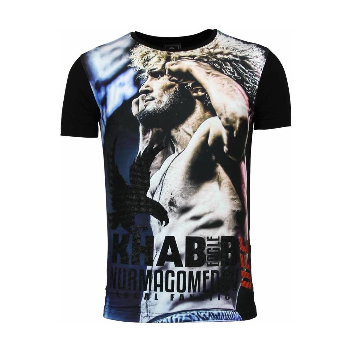 Textiel Heren T-shirts korte mouwen Local Fanatic The Eagle Nurmagomedov Men's UFC Zwart