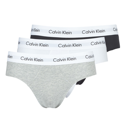 Ondergoed Heren Slips Calvin Klein Jeans COTTON STRECH HIP BREIF X 3 Zwart / Wit / Grijs / Chiné