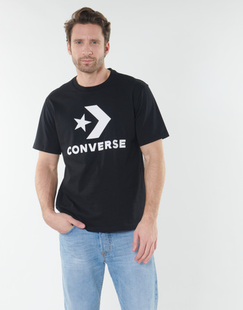 Textiel Heren T-shirts korte mouwen Converse STAR CHEVRON Zwart