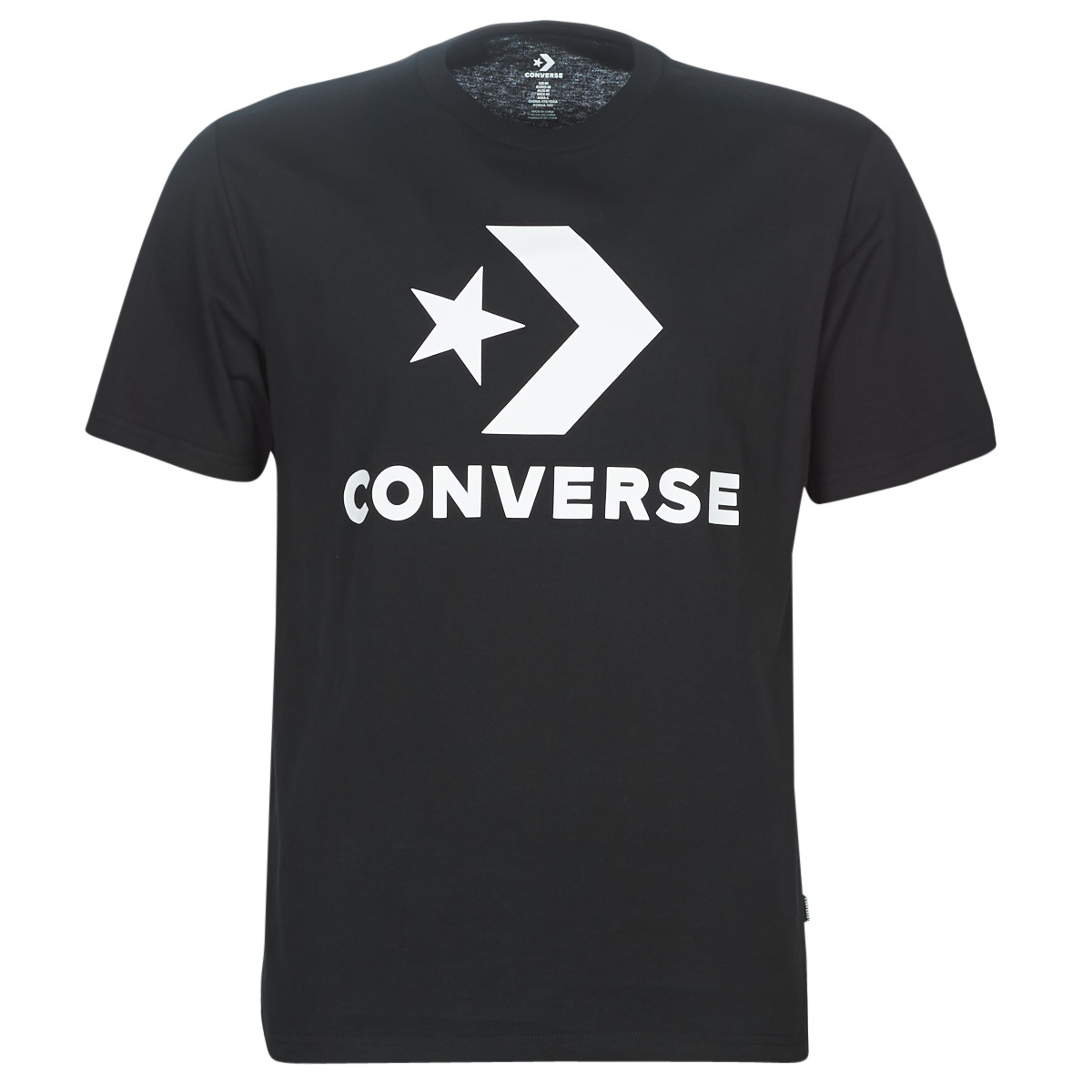 Textiel Heren T-shirts korte mouwen Converse STAR CHEVRON Zwart