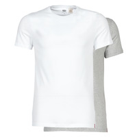 Textiel Heren T-shirts korte mouwen Levi's SLIM 2PK CREWNECK 1 Wit / Grijs
