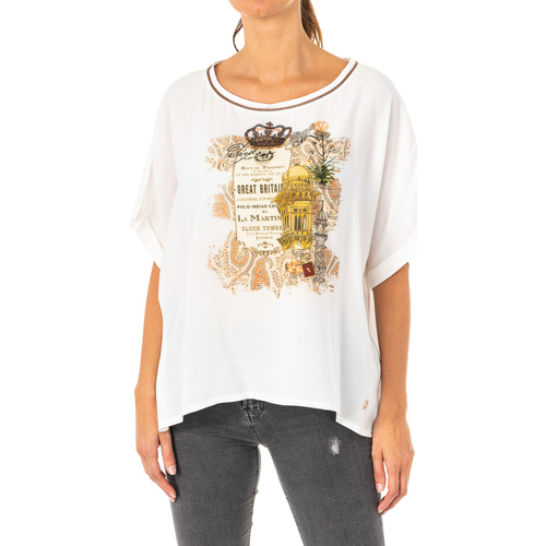 Textiel Dames T-shirts met lange mouwen La Martina LWRE32-00002 Wit