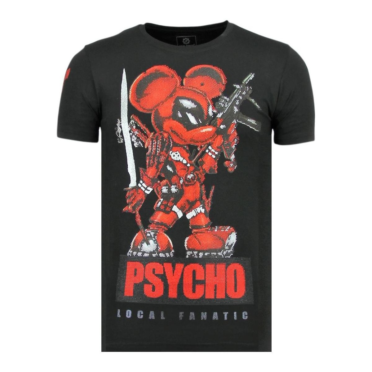 Textiel Heren T-shirts korte mouwen Local Fanatic Psycho Mouse Bedrukte Z Zwart