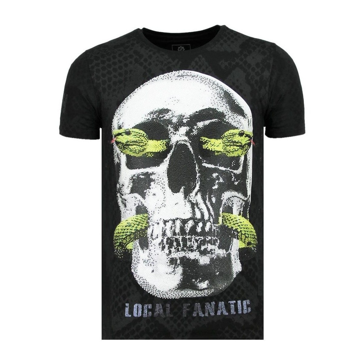 Textiel Heren T-shirts korte mouwen Local Fanatic Skull Snake Vette Z Zwart
