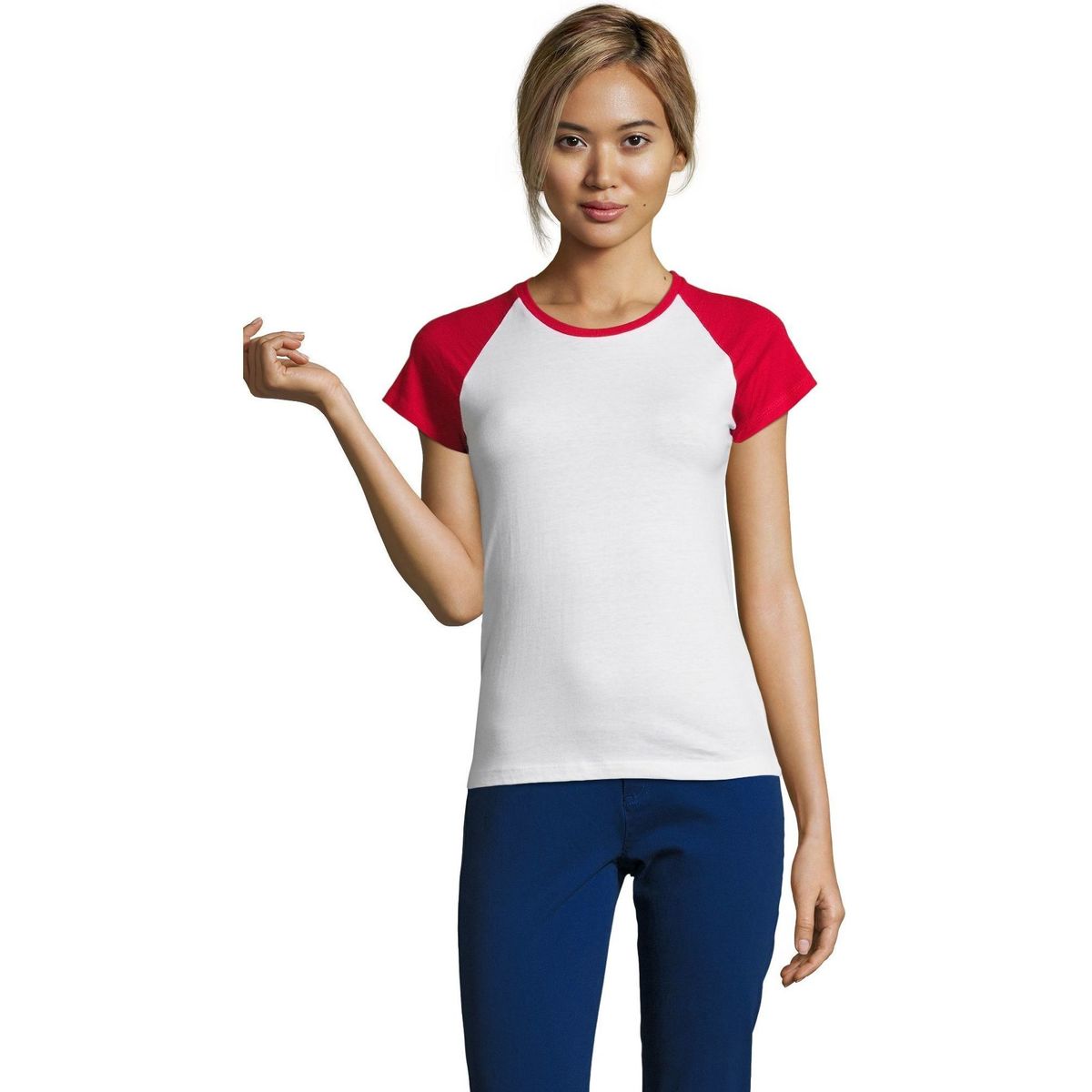 Textiel Dames T-shirts korte mouwen Sols MILKY BICOLOR SPORT Multicolour
