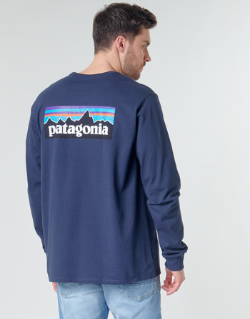 Textiel Heren T-shirts met lange mouwen Patagonia M's L/S P-6 Logo Responsibili-Tee Marine