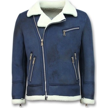 Textiel Heren Leren jas / kunstleren jas Tony Backer Imitatie Bontjas Lammy Coat Blauw