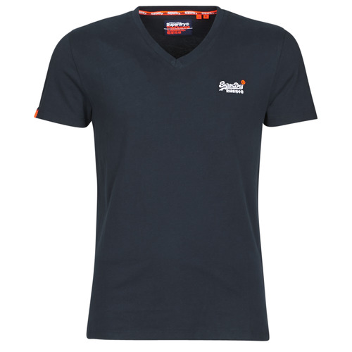 Textiel Heren T-shirts korte mouwen Superdry ORANGE LABEL VNTGE EMB VEE TEE Eclipse / Navy