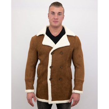 Textiel Heren Jasjes / Blazers Tony Backer Imitatie Bontjas Lammy Coat Lang Brown