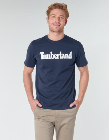 Textiel Heren T-shirts korte mouwen Timberland SS KENNEBEC RIVER BRAND LINEAR TEE Marine