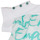 Textiel Meisjes T-shirts korte mouwen Emporio Armani Anas Wit / Blauw