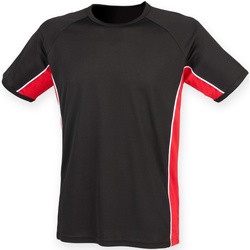Textiel Kinderen T-shirts korte mouwen Finden & Hales LV242 Zwart / Rood / Wit