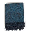 Echarpe Fantazia Cheche foulard coton Latika noir turquoise