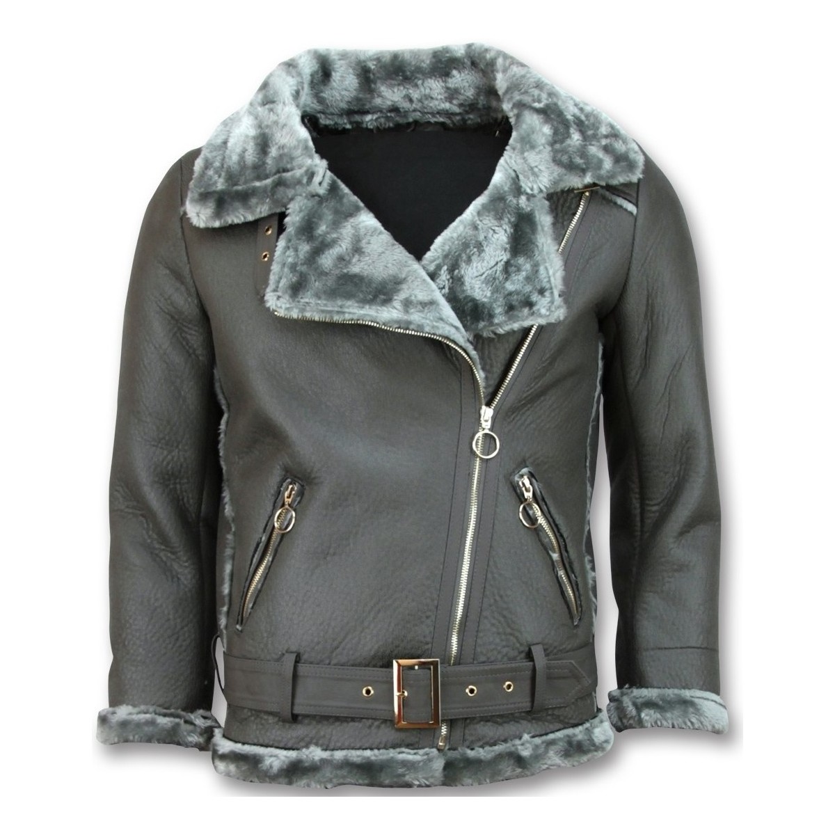 Textiel Dames Jasjes / Blazers Z Design Imitatie Lammy Coat Grijs