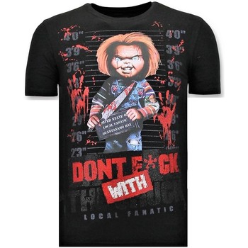 Textiel Heren T-shirts korte mouwen Local Fanatic Stoere Bloody Chucky Print Zwart