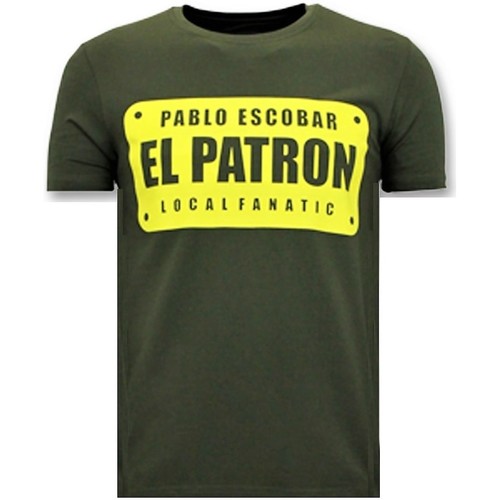 Textiel Heren T-shirts korte mouwen Local Fanatic Print Pablo Escobar El Patron Groen