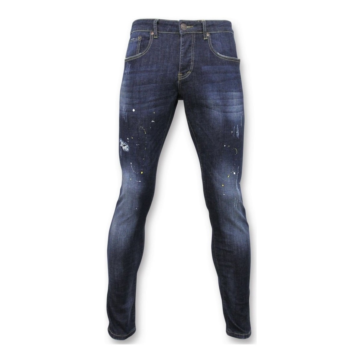 Textiel Heren Skinny jeans True Rise Broek Jeans Verfvlekken D Blauw