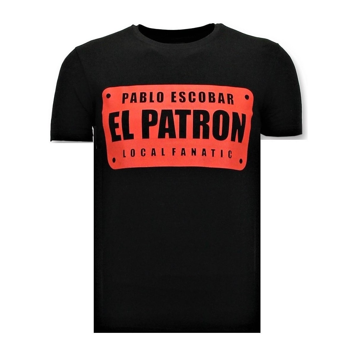 Textiel Heren T-shirts korte mouwen Local Fanatic Pablo Escobar El Patron Zwart