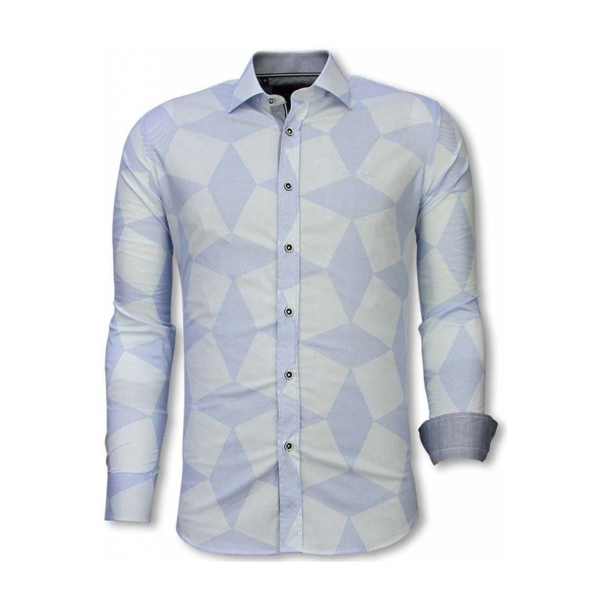 Textiel Heren Overhemden lange mouwen Tony Backer Blouse Line Pattern Licht Blauw