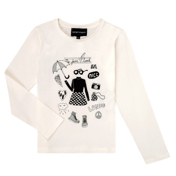 Textiel Meisjes T-shirts met lange mouwen Emporio Armani 6H3T01-3J2IZ-0101 Wit
