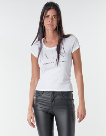 Textiel Dames T-shirts korte mouwen Armani Exchange 8NYT83 Wit