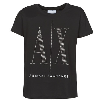 Textiel Dames T-shirts korte mouwen Armani Exchange 8NYTDX Zwart