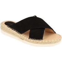 Schoenen Dames Leren slippers Suncolor 9082 Zwart
