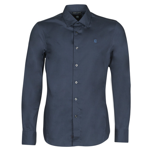 Textiel Heren Overhemden lange mouwen G-Star Raw DRESSED SUPER SLIM SHIRT LS Blauw
