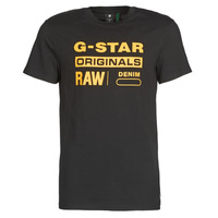 Textiel Heren T-shirts korte mouwen G-Star Raw COMPACT JERSEY O Zwart