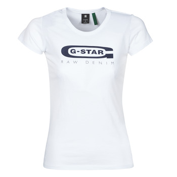 Textiel Dames T-shirts korte mouwen G-Star Raw GRAPHIC 20 SLIM R T WMN SS Wit