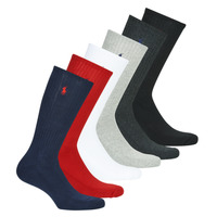 Accessoires Heren High socks Polo Ralph Lauren ASX110 6 PACK COTTON Zwart / Rood / Marine / Grijs / Grijs / Wit
