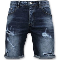 Textiel Heren Korte broeken / Bermuda's Enos Korte Broek Jeans Short Blauw