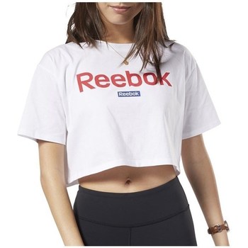 Reebok Sport Linear Logo Crop Tee Wit