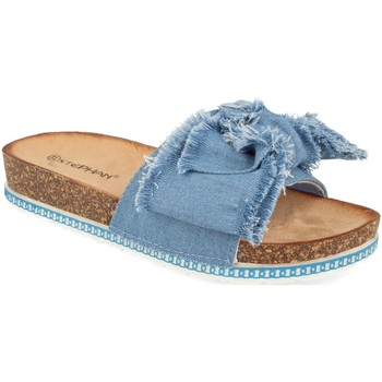 Schoenen Dames Leren slippers Ainy WSL-109 Blauw