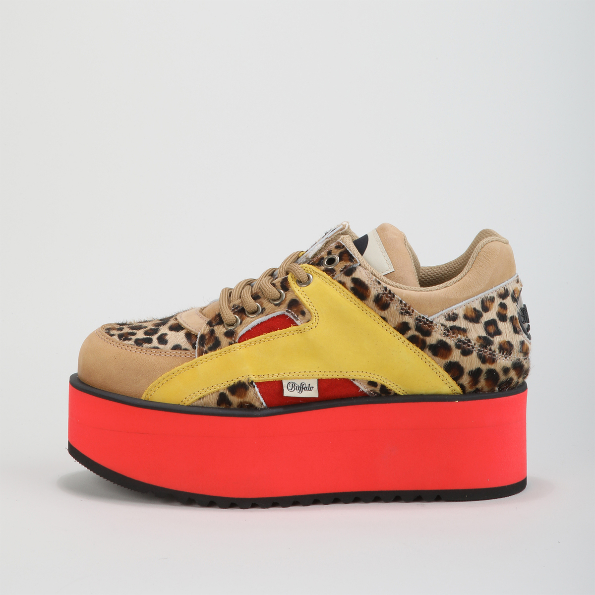 Schoenen Dames Sneakers Buffalo 1330-6 - Leopard Suede / Fur - MULTI - Maat 38 MULTI
