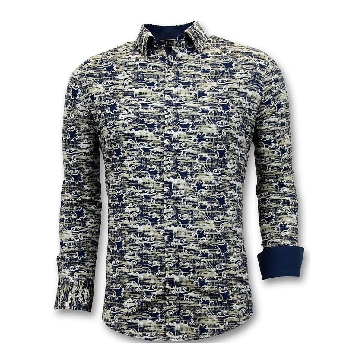 Textiel Heren Overhemden lange mouwen Tony Backer Luxe Digitale Print Blauw