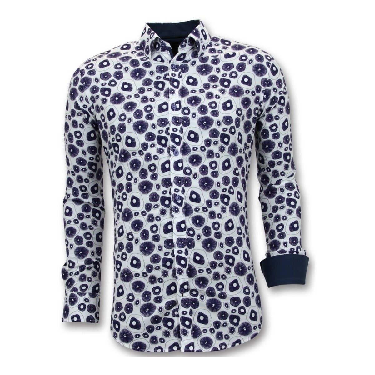 Textiel Heren Overhemden lange mouwen Tony Backer Luxe Aparte Digitale Print Wit