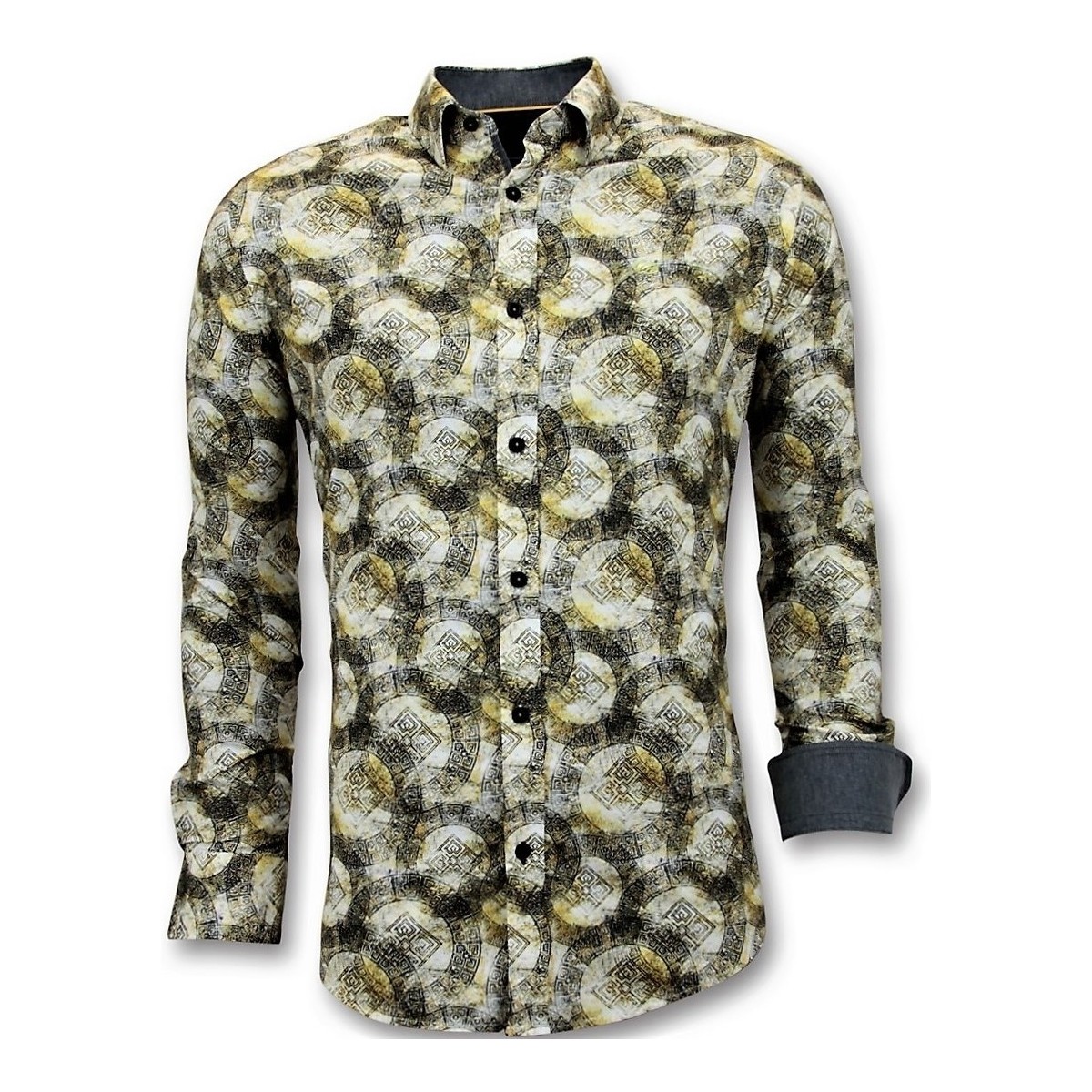 Textiel Heren Overhemden lange mouwen Tony Backer Luxe Digitale Print Geel