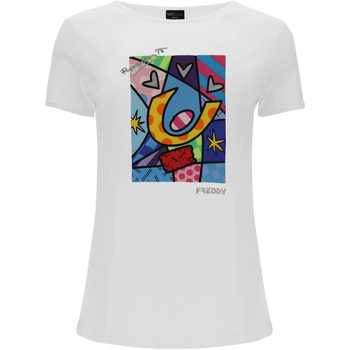 Textiel Dames T-shirts & Polo’s Freddy F0WBRT1 Wit