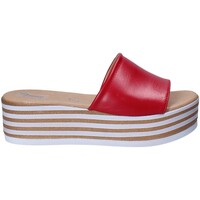 Schoenen Dames Leren slippers Grace Shoes 54101 Rood