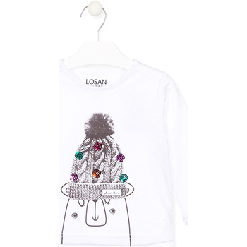 Textiel Kinderen T-shirts met lange mouwen Losan 026-1007AL Wit