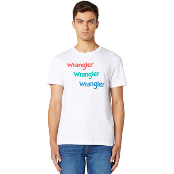 Textiel Heren T-shirts korte mouwen Wrangler W7D7D3989 Wit