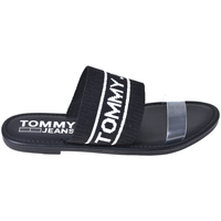 Schoenen Dames Leren slippers Tommy Hilfiger EN0EN00533 Zwart