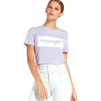 Textiel Dames T-shirts korte mouwen Wrangler W7016D Paars